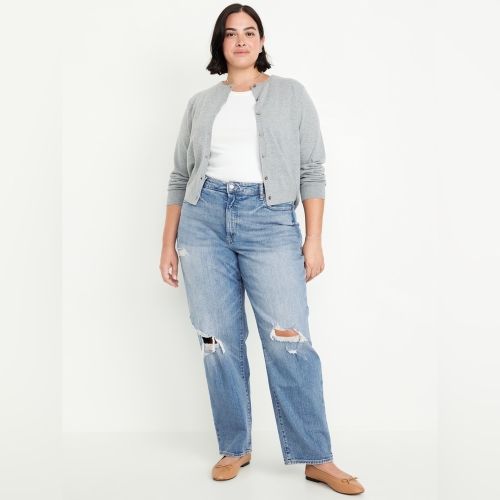 Old Navy High-Waisted OG Loose Ripped Jeans Baggy Size 16 NWT Brand New